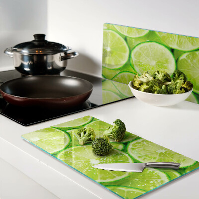 Glass kitchen board Lime slices