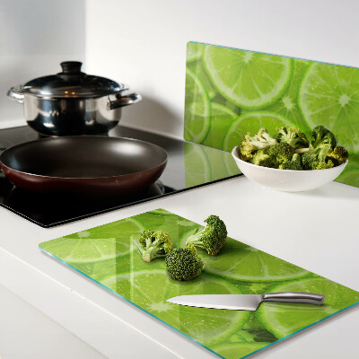 Glass kitchen board Lime slices