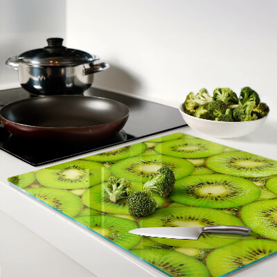 Glass kitchen board Kiwi slices