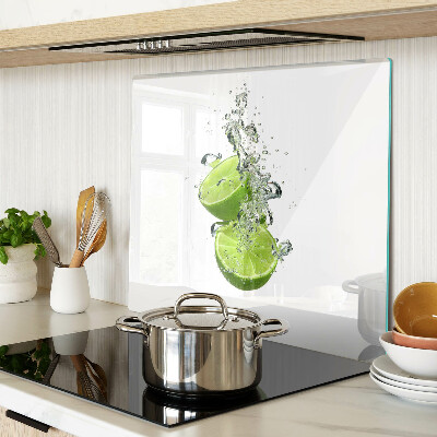 Glass kitchen board Lemons in Bubble Water