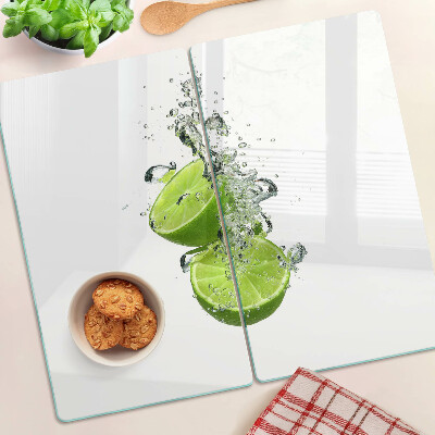 Glass kitchen board Lemons in Bubble Water