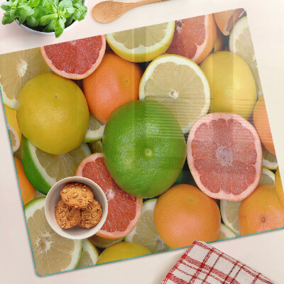 Glass kitchen board Citrus fruits in colors