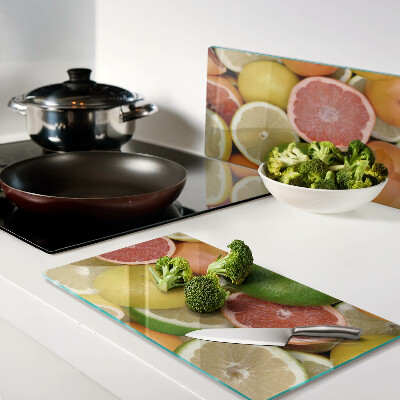 Glass kitchen board Citrus fruits in colors