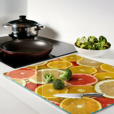 Glass chopping board Citrus fruits in rainbow colors