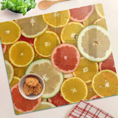 Glass chopping board Citrus fruits in rainbow colors