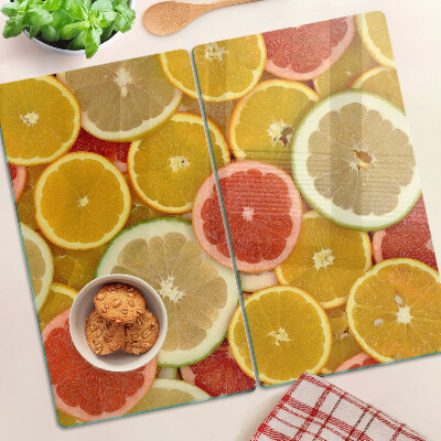 Glass chopping board Citrus fruits in rainbow colors