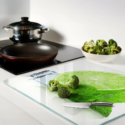 Glass chopping board Lime with mint and ice
