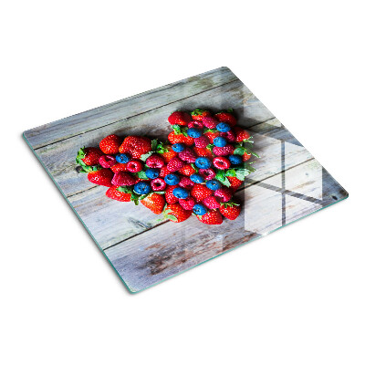 Glass kitchen board Heart of forest fruits