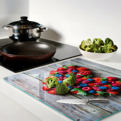 Glass kitchen board Heart of forest fruits