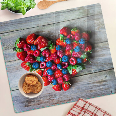 Glass kitchen board Heart of forest fruits