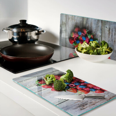 Glass kitchen board Heart of forest fruits