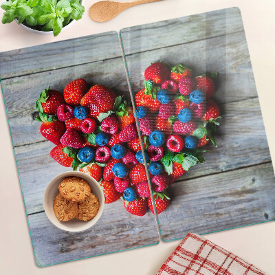 Glass kitchen board Heart of forest fruits