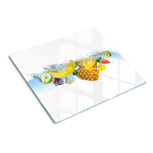 Glass kitchen board Fruit in water