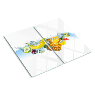 Glass kitchen board Fruit in water