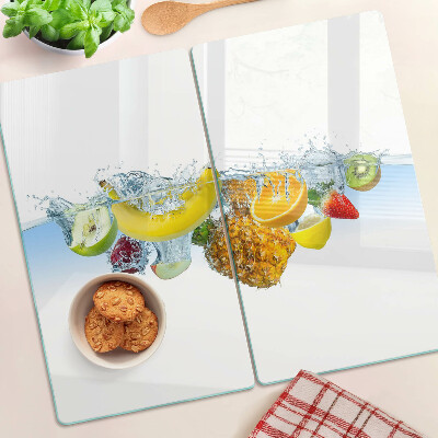 Glass kitchen board Fruit in water