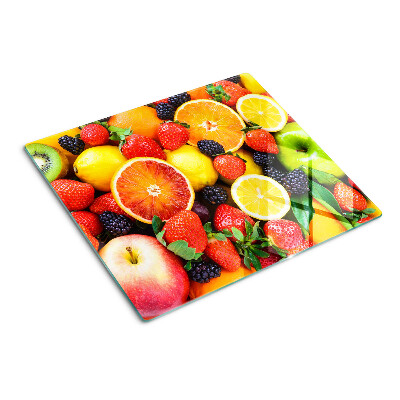 Glass chopping board Tropical fruits and berries