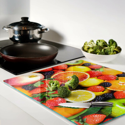 Glass chopping board Tropical fruits and berries