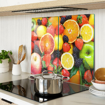 Glass chopping board Tropical fruits and berries