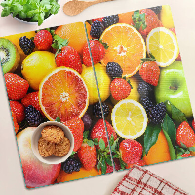 Glass chopping board Tropical fruits and berries