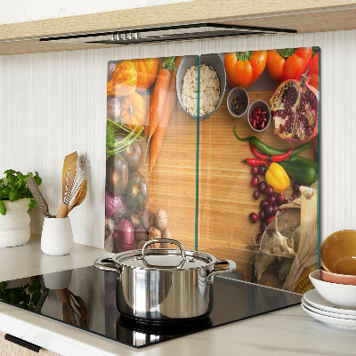 Glass kitchen board Vegetable and fruit theme