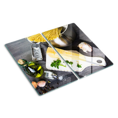 Glass kitchen board Kitchen accessories and ingredients
