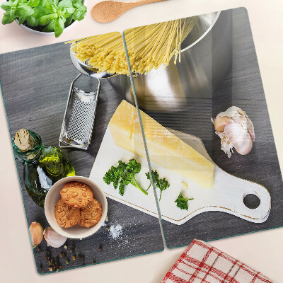 Glass kitchen board Kitchen accessories and ingredients