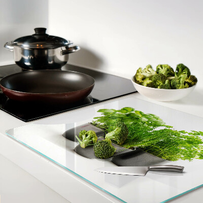 Glass kitchen board Herbs in pots