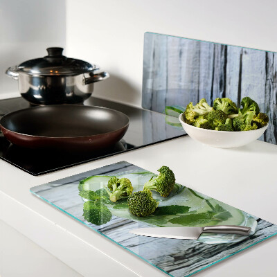 Glass chopping board Refreshing cocktail with mint