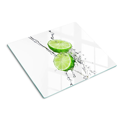 Glass kitchen board Lemons in water