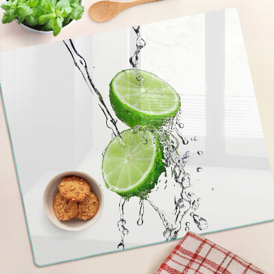 Glass kitchen board Lemons in water