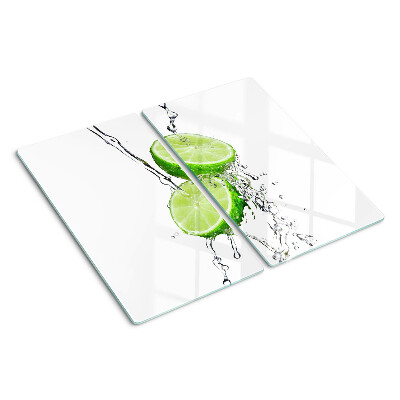 Glass kitchen board Lemons in water