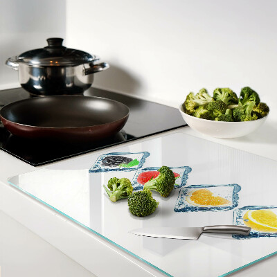 Glass chopping board Fruit in ice