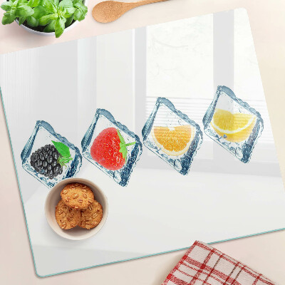 Glass chopping board Fruit in ice
