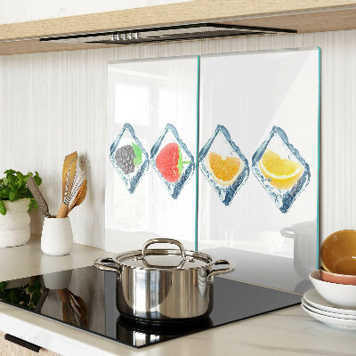 Glass chopping board Fruit in ice