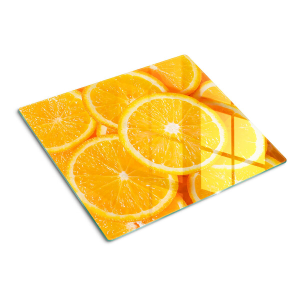 Glass chopping board Orange slices