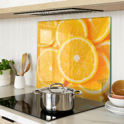 Glass chopping board Orange slices