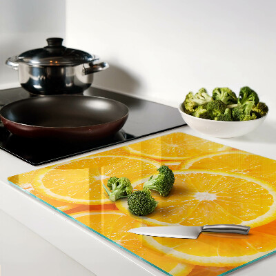 Glass chopping board Orange slices