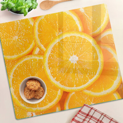 Glass chopping board Orange slices