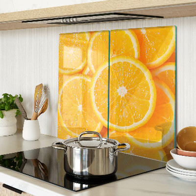 Glass chopping board Orange slices