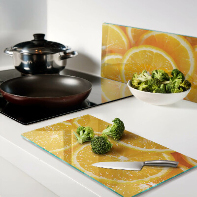 Glass chopping board Orange slices