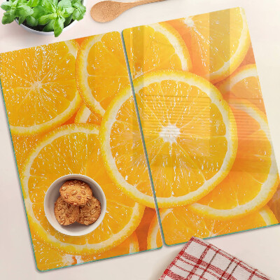 Glass chopping board Orange slices