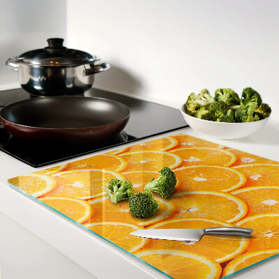 Glass kitchen board Orange slices