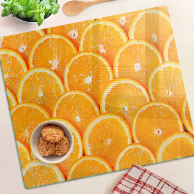 Glass kitchen board Orange slices