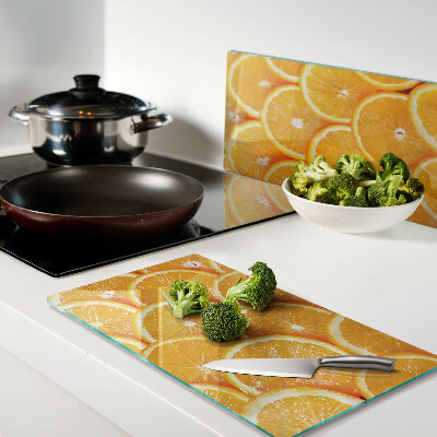Glass kitchen board Orange slices