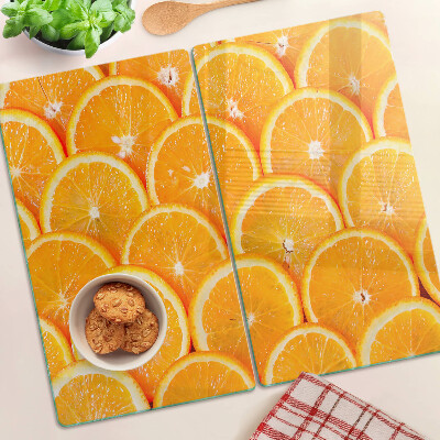 Glass kitchen board Orange slices