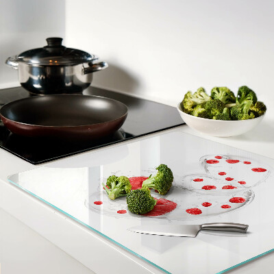 Glass kitchen board Raspberry bubbles in water