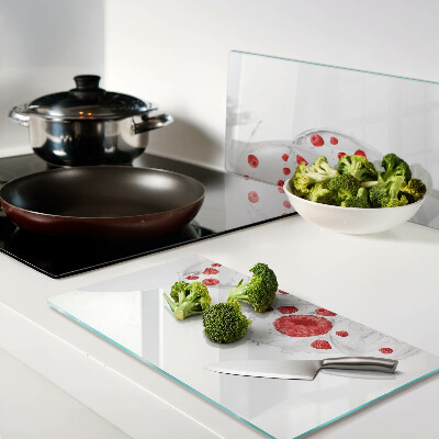 Glass kitchen board Raspberry bubbles in water