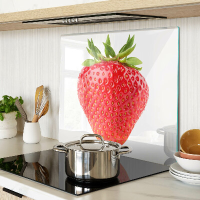 Glass chopping board Strawberry on white background