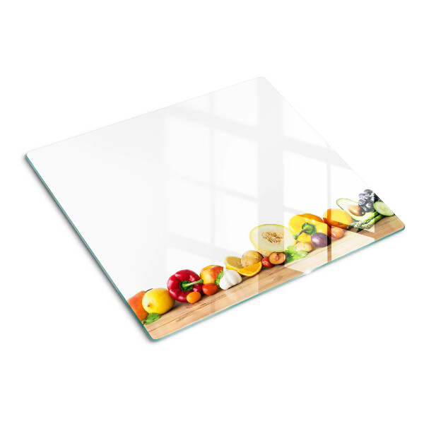 Glass chopping board Fruit on a board