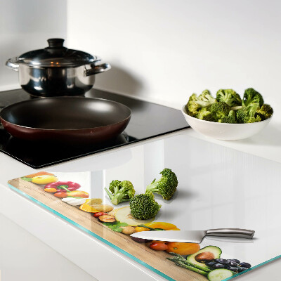 Glass chopping board Fruit on a board